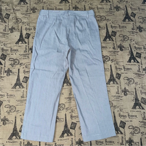 J.Jill NWT! Linen Stretch Gray/White Straight Leg Crop Pant Size 10 - Picture 10 of 14